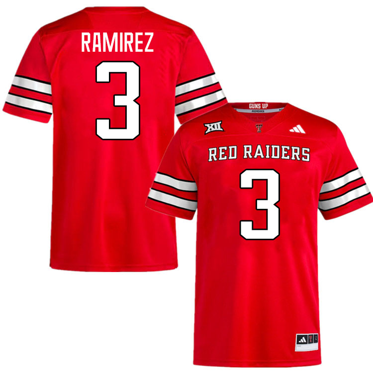 #3 Bryce Ramirez Texas Tech Red Raiders Jerseys College Football Uniforms Stitched-Red #3 Bryce Ramirez Texas Tech Red Raiders Jerseys College Football Uniforms Stitched-Red